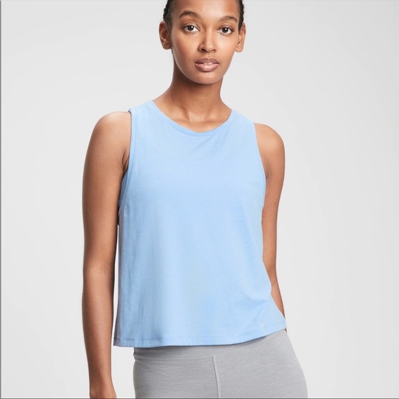 NWT GapFit Brushed Jersey Tank Top Color: Powder blue X-LARGE - Picture 1 of 3